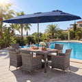 Tangkula 9 Piece Rattan Outdoor Dining Set by TANGKULA