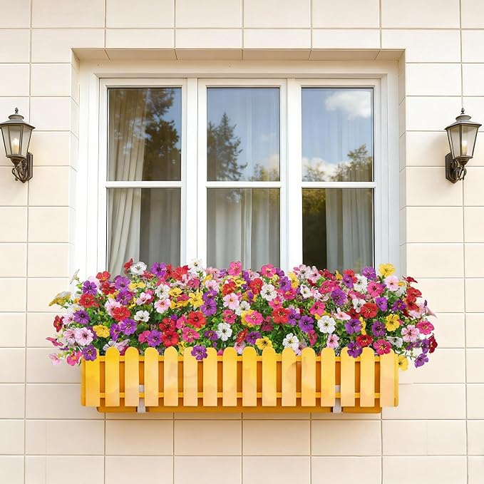 Bassion Artificial Flowers for Outdoors, 24 Bundles UV Resistant Fake Flowers - Image 7