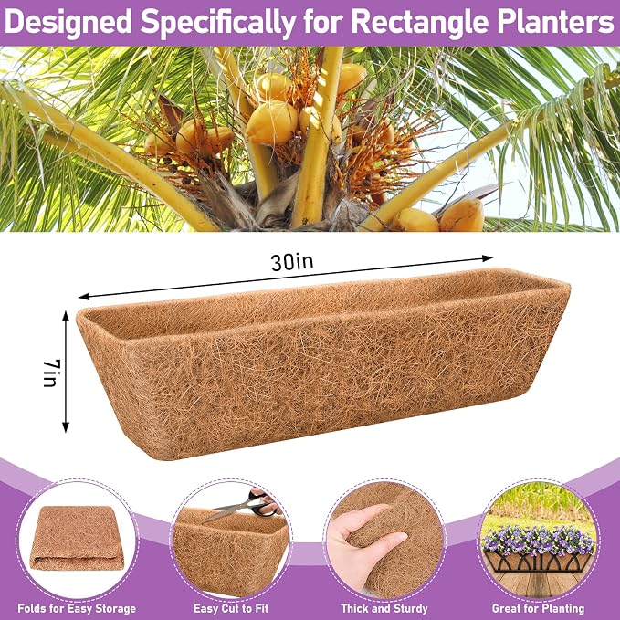 Riare 4 Pack 30 Inch Rectangle Coconut Liners - Image 2