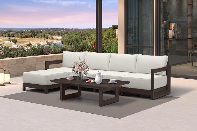 PURPLE LEAF Patio Furniture Set L-Shaped Outdoor Couch by Unknown