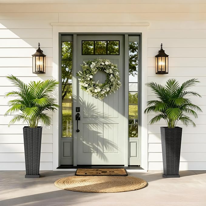 Set of 2 24 Inch Tall Plastic Planters - Image 5