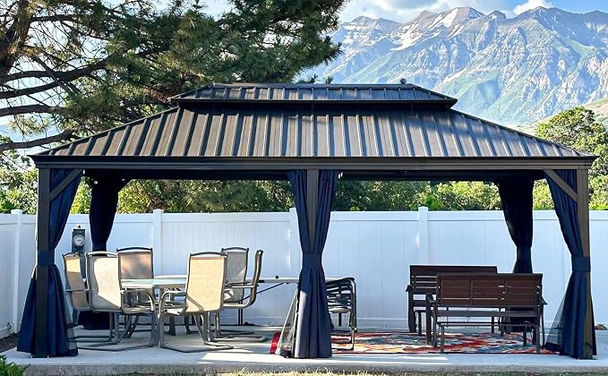 PURPLE LEAF 12' X 20' Hardtop Gazebo Pavilion by PURPLELEAF