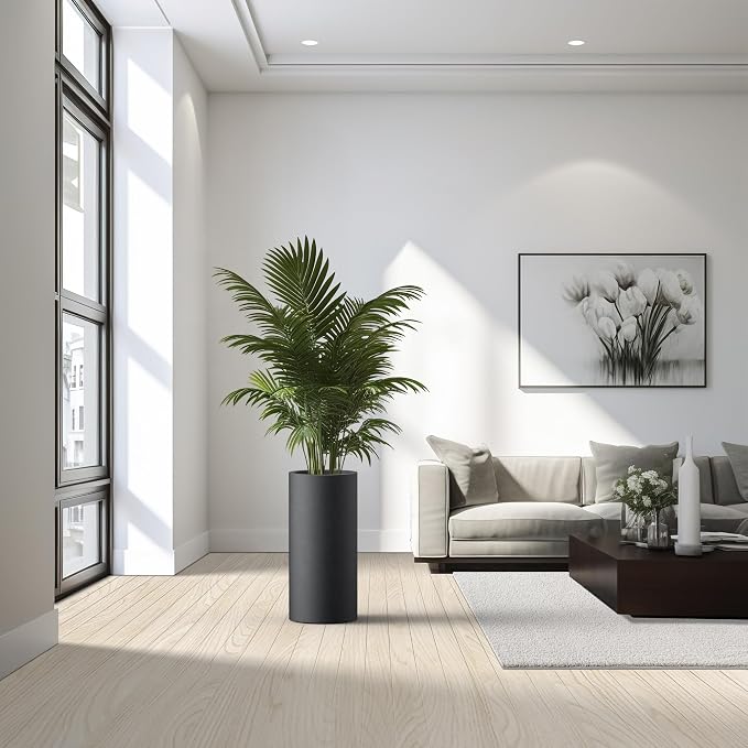 Kante 23.6 Inch Tall Cylindrical Planter, Large Round Plant Pots - Image 3