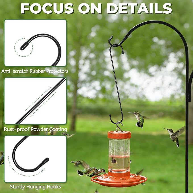Large Garden S Hooks, 16 Inches Long Plant Hangers Outdoor, Metal Plant Hooks - Image 3