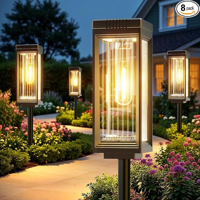 Solar Pathway Lights Outdoor, 8 Pack Upgraded Solar Lights Outdoor Waterproof by ELECLINK