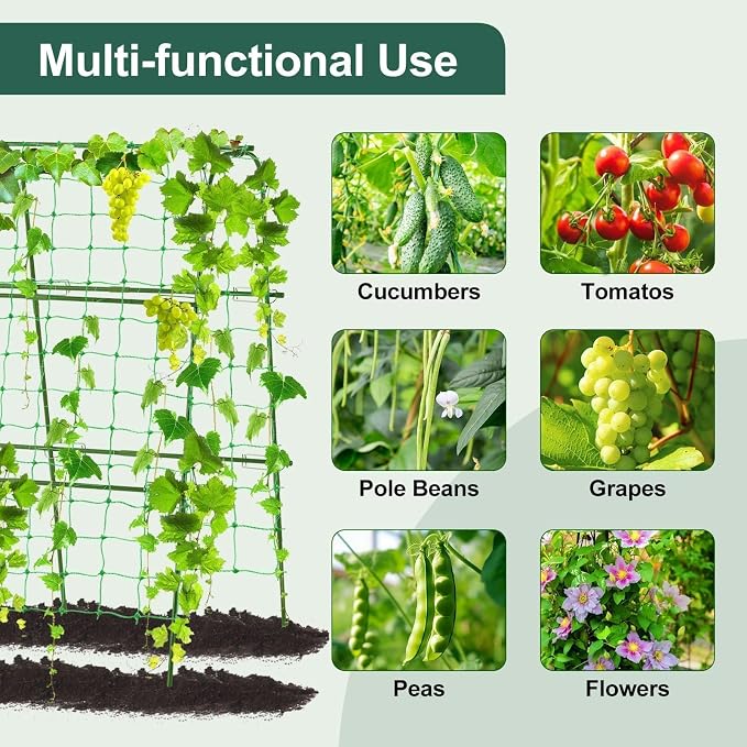 Garden Cucumber Trellis for Climbing Plants Outdoor, 48x48inch U-Shape Arch - Image 3