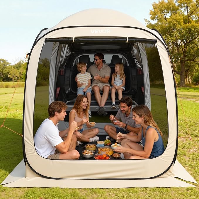 SUV Tailgate Tent VEVOR, 6 x 6 ft Pop-Up Screen House Canopy - Image 8
