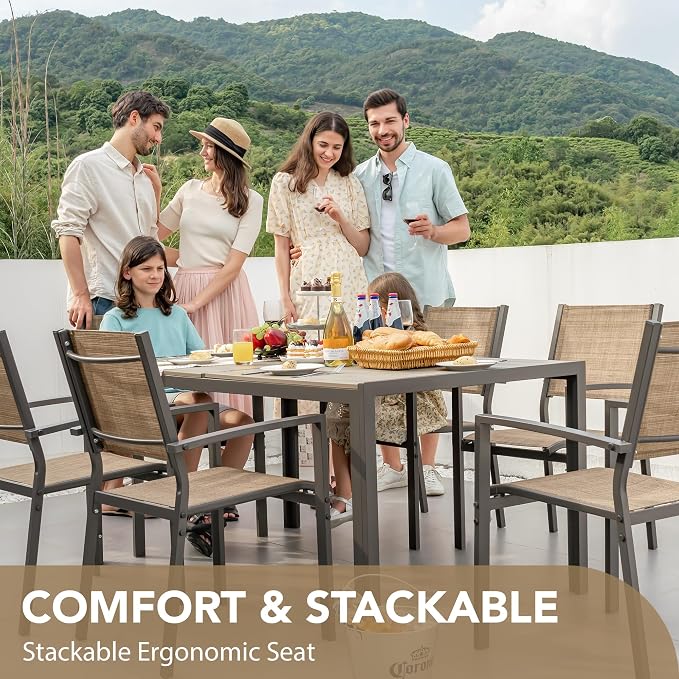 Devoko Patio Dining Set 7 Piece Outdoor Furniture - Image 6