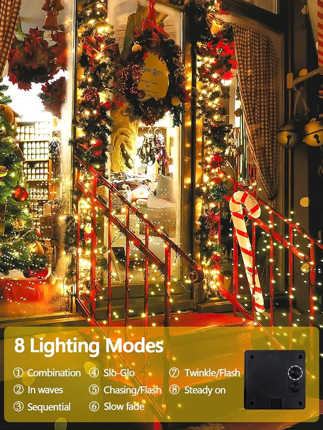 4 Pack 400 LED Solar String Lights - Image 7