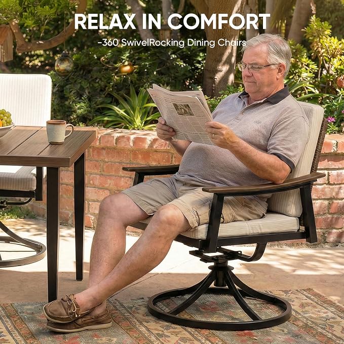 NATURAL EXPRESSIONS 7 Piece Patio Dining Table Outdoor Furniture Set - Image 5