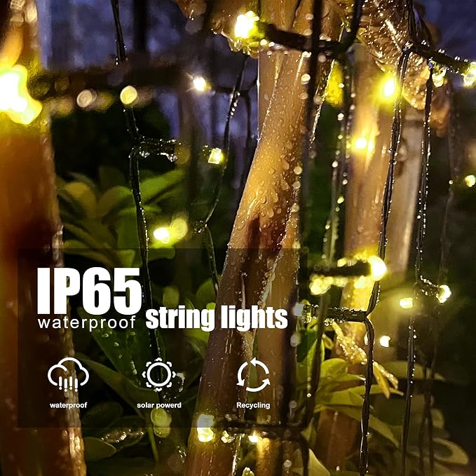 2 Pack 200LED Solar Christmas Lights Outdoor, 72FT Solar String Lights - Image 3