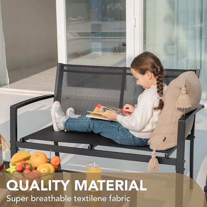 Devoko Outdoor Furniture Set 4 Piece Patio Conversation Sets Porch Furniture - Image 3
