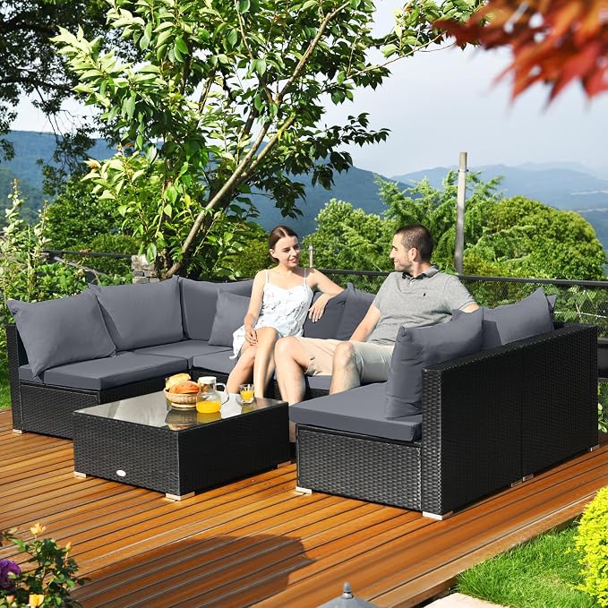 Tangkula 7-Piece Patio Furniture Set, Outdoor Sectional Sofa - Image 9