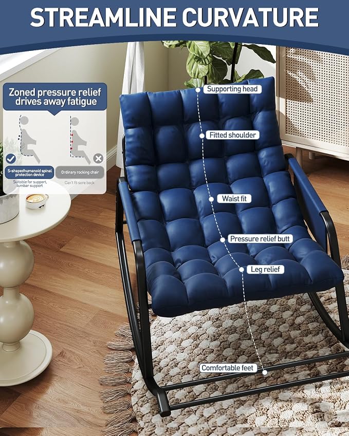 Oversized Indoor Rocking Chair, Plush Papasan Chair - Image 6