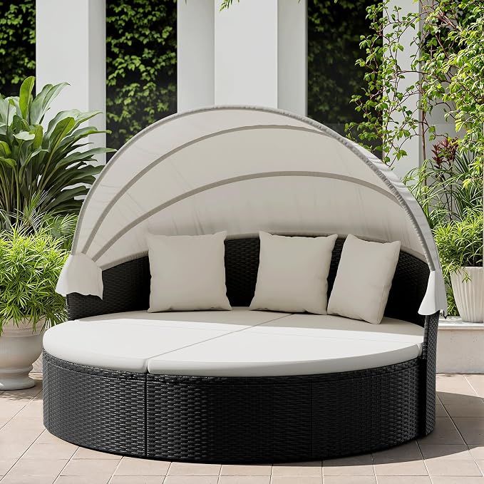 Patio Furniture Round Outdoor Daybed - Image 7