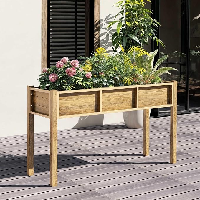 YITAHOME 48x18x30in Raised Garden Bed, Weather Resistant Poly Lumber Planter Box - Image 9