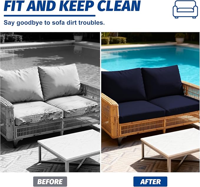 Patio Stretch Cushion Covers, Outdoor Sofa slipcovers - Image 5