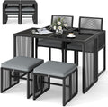 Tangkula 5 Pieces PE Wicker Patio Dining Set, Outdoor Conversation Set by TANGKULA