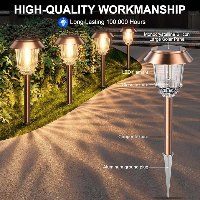 XMCOSY+ Solar Pathway Lights Outdoor - Image 4