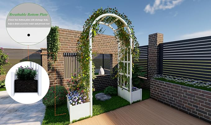 No-Dig 40" W x 86" H Vinyl Arbor - Image 2