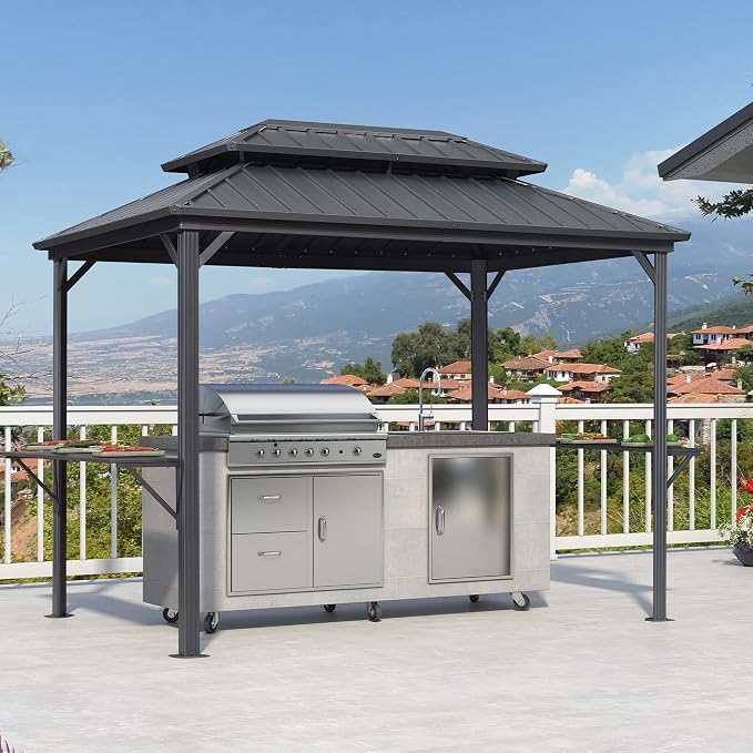 PURPLE LEAF 6.5' X 10' Hardtop Grill Gazebo - Image 2