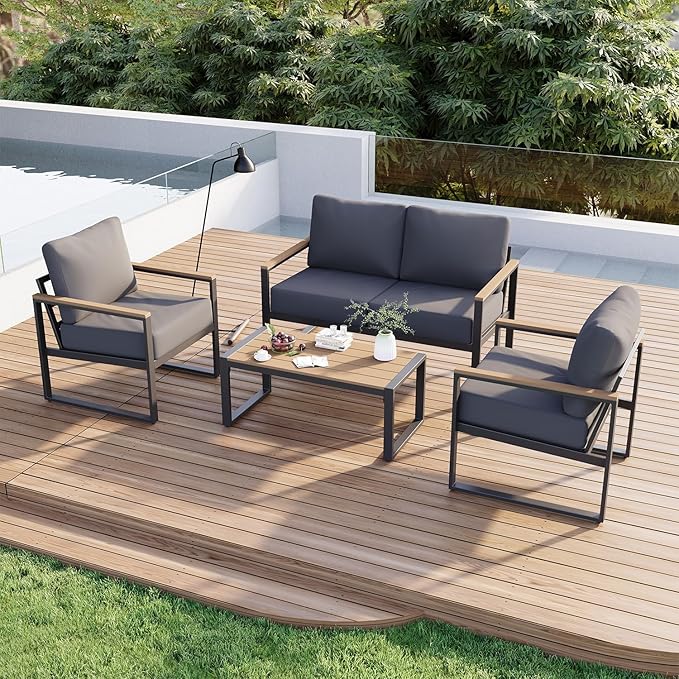 Aoxun Patio Furniture Set, 4 Piece Outdoor Patio Furniture by Aoxun