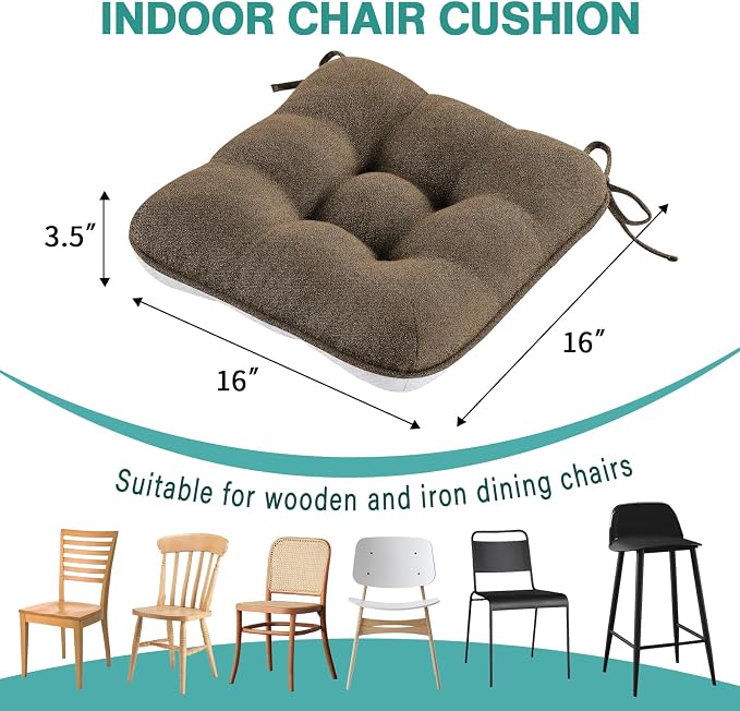 BETU Chair Cushions for Dining Chairs Set of 2, 3.5" Thick Kitchen Table Chair - Image 2