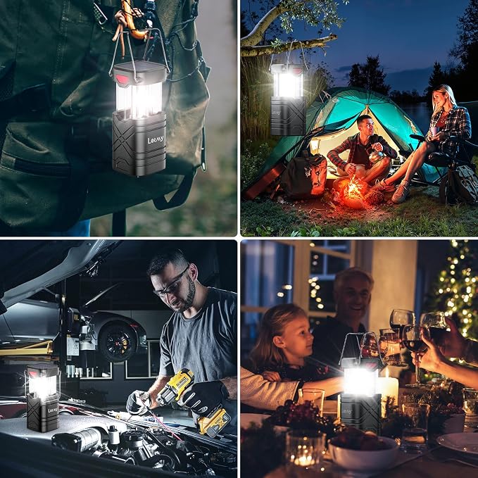 LETMY 4 Pack Camping Lantern, Rechargeable LED Lanterns, Solar Lantern Battery - Image 6