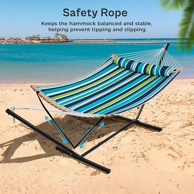 SUPERJARE Hammock with Stand, 2 Person Heavy Duty Hammock with Padded Cotton - Image 5