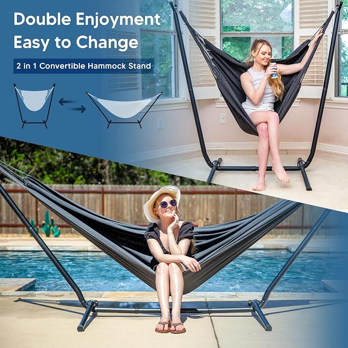 SUNCREAT 2-in-1 Hammocks Convertible Portable Double Hammock - Image 2