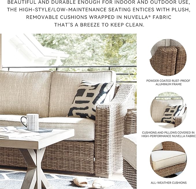 Signature Design by Ashley Beachcroft Outdoor Left & Right Arm Facing Wicker - Image 5