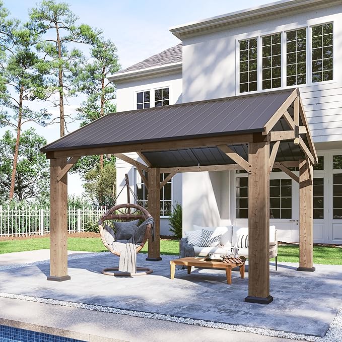 Aoxun 10' x 12' Outdoor Wood Gazebo by Aoxun