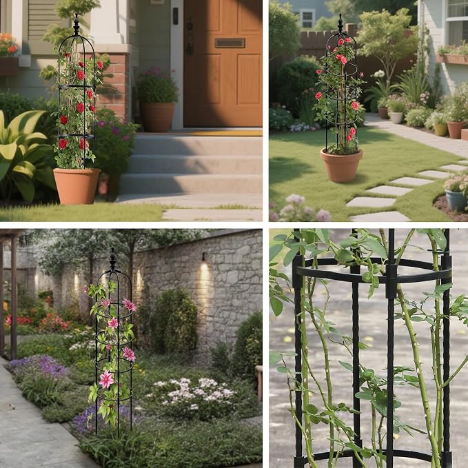 Trellis for Climbing Plants Outdoor 1Pcs Garden Obelisk 6Ft, Metal Pipe Tomato - Image 8