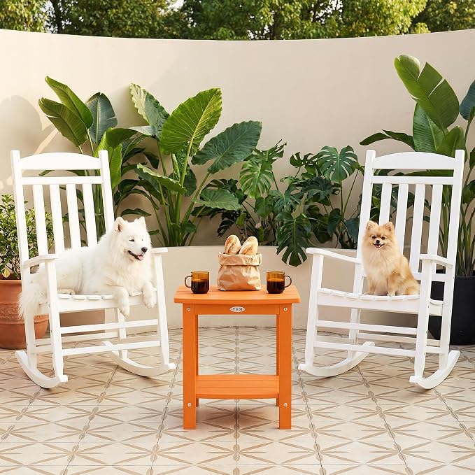 Y&M Outdoor Side Table, HIPS Adirondack Small Double Layer Table, Waterproof - Image 5