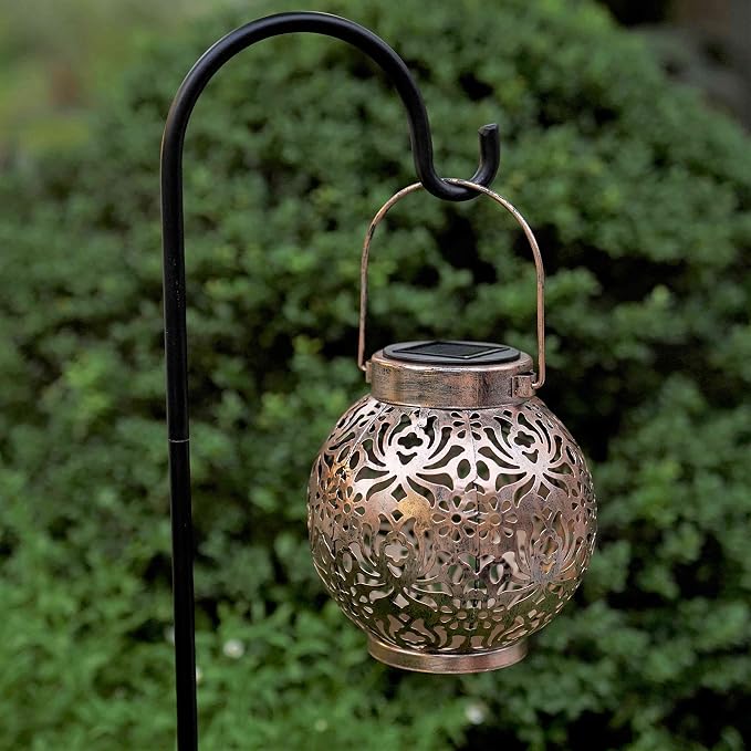 Set of 2 Solar Lanterns Outdoor Hanging Decorative Lights - Image 6