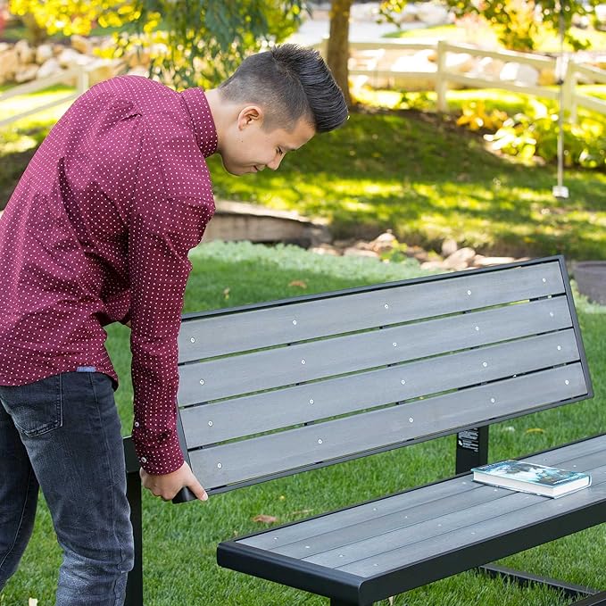 LIFETIME 60253 Outdoor Convertible Bench, 55 Inch, Harbor Gray - Image 4