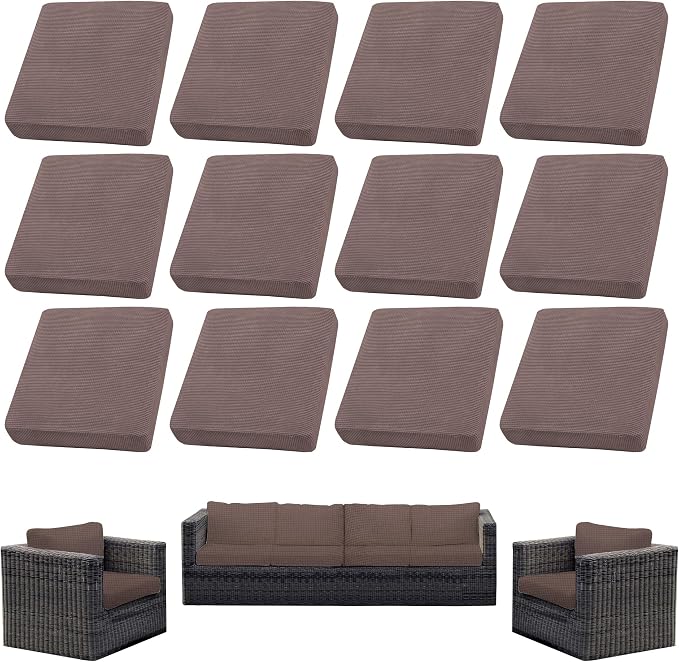 Outdoor Cushion Covers Set, Replacement by SUKAIKEQA
