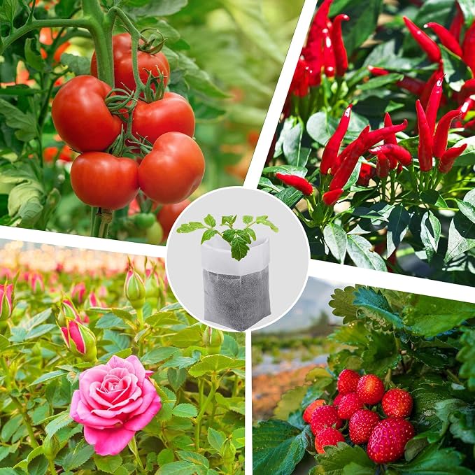 Cosweet 11.6''H Deep Nursery Grow Bags, Non-Woven Fabric Planting Pots - Image 6