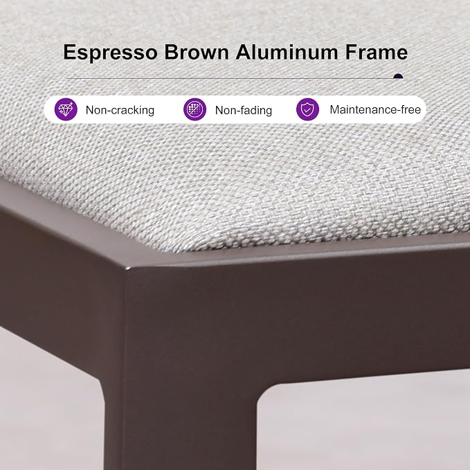 PURPLE LEAF Counter Height Bar Stool Set of 2 Outdoor Bar Stools Modern Bar - Image 5