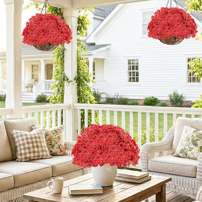 60 Pack Artificial Flowers for Outdoor Indoor Fake Plants, Faux Silk Flowers - Image 6