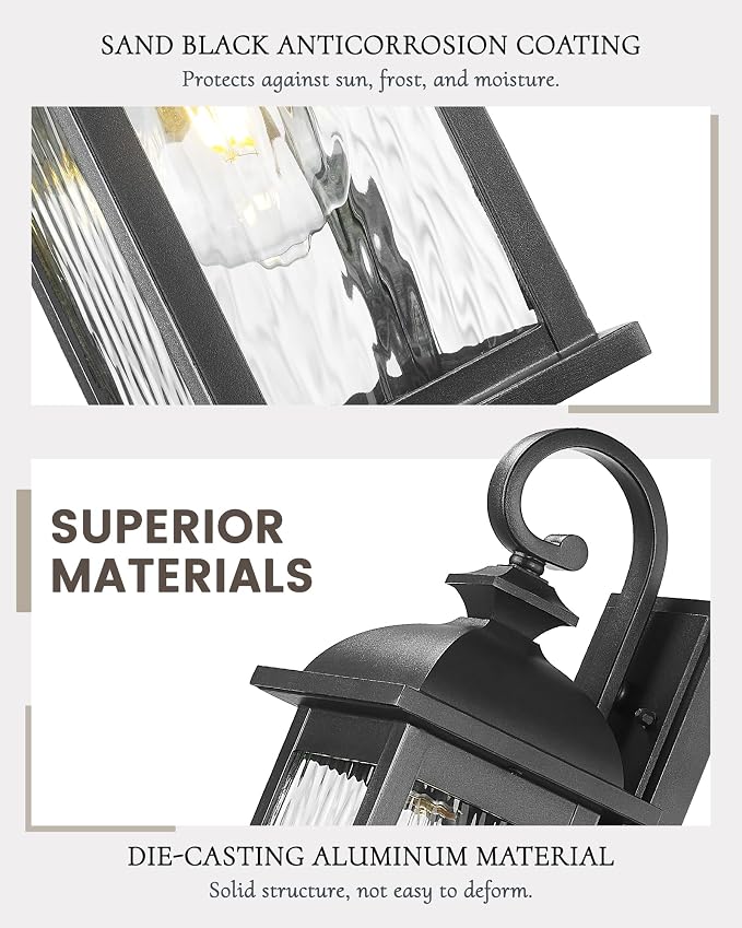 FEMILA Outdoor Wall Light Fixture, 1-Light Exterior Waterproof Wall Sconce - Image 2