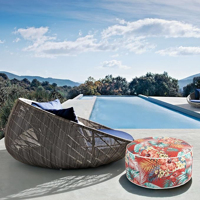 Outdoor/Indoor Inflatable Ottoman Pouf D20 xH9, All Weather Round Footstool - Image 7