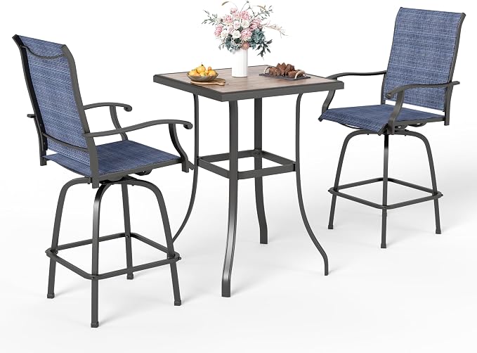 Sophia & William Outdoor Bar Set, Patio Bar Table and Chairs Set, Bar Height by SophiaWilliam