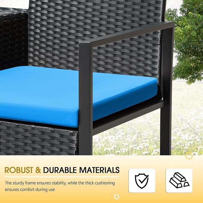 Devoko Patio Conversation Sets Outdoor Loveseat - Image 7