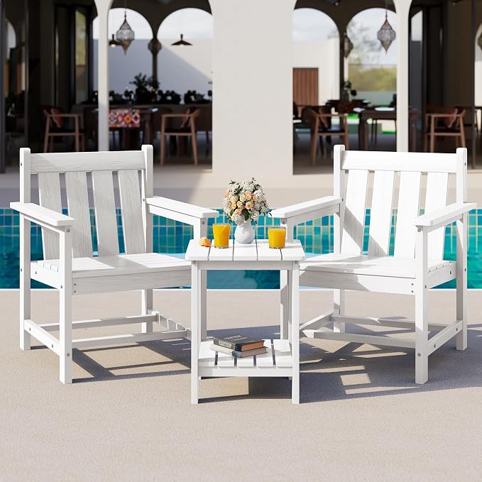 SEWRWALL Patio Furniture Set, HDPE Material All Weather Use Adirondack Chair Set - Image 9