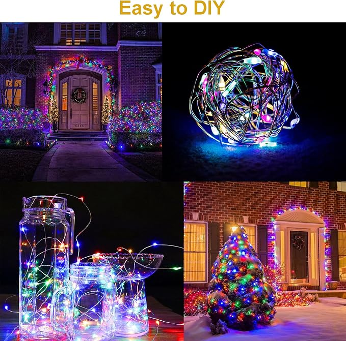 4 Pack Solar Fairy Lights 131.2Ft 400 LED, Twinkle Lights - Image 3