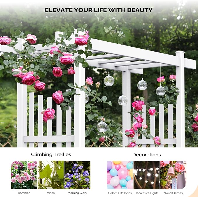 VINGLI Garden Arbor, Vinyl Wedding Arch - Image 5
