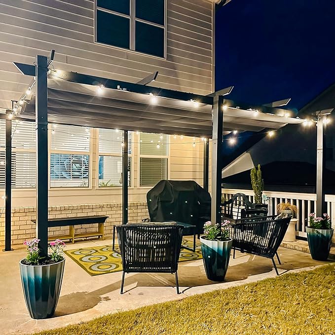 Domi 11’ X 16’ Outdoor Retractable Pergola by domioutdoorliving