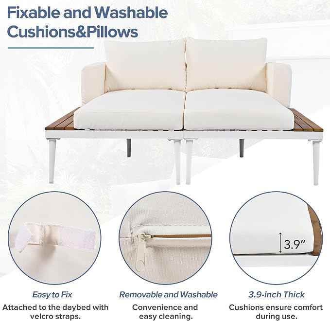 Harper & Bright Designs Patio Loveseat Sofa Set w/Comfortable Cushions - Image 5