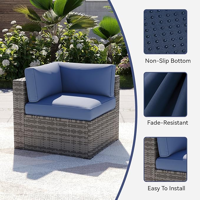 Aoxun 14pcs Patio Cushion Covers Replacement, Waterproof Outdoor Furniture - Image 5